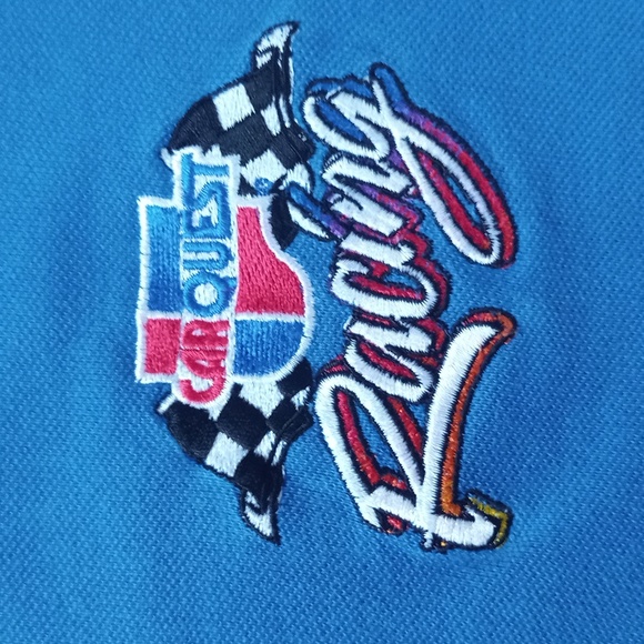 Vintage 90s CarQuest Racing Colour Block Polo Shirt Embroidered - Picture 2 of 8